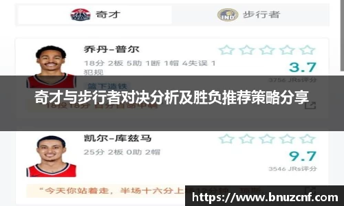 奇才与步行者对决分析及胜负推荐策略分享